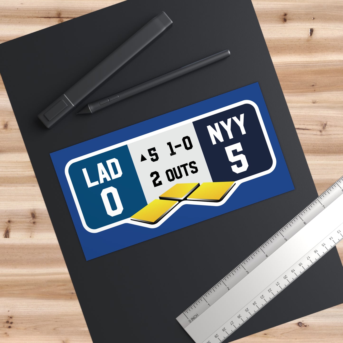 Dodgers Yankees World Series Bumper Sticker | Top of the Fifth