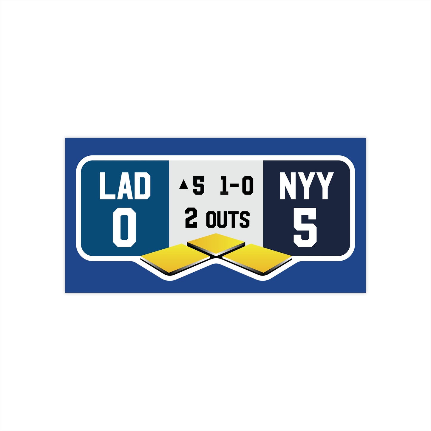 Dodgers Yankees World Series Bumper Sticker | Top of the Fifth