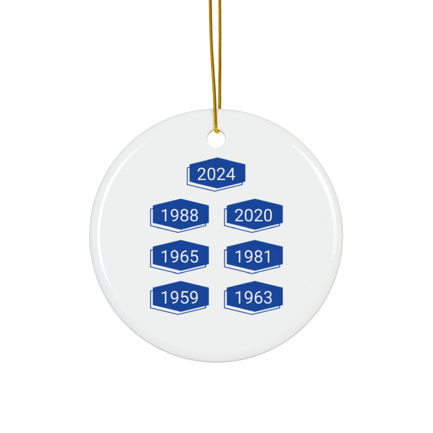 LA Dodgers World Series Christmas Ornament